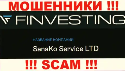 На официальном сайте Finvestings Com сообщается, что юридическое лицо компании - SanaKo Service Ltd