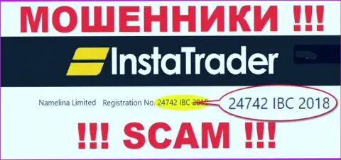 Регистрационный номер компании Insta Trader - 24742IBC2018
