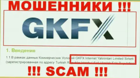 Юридическое лицо ворюг ГКФХЕСН это GKFX Internet Yatirimlari Limited Sirketi