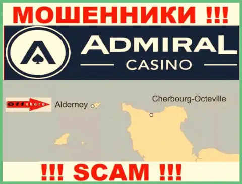Так как Admiral Casino пустили свои корни на территории Алдерней, похищенные вложенные деньги от них не вернуть