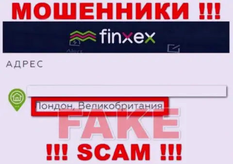 Finxex Com решили не разглашать о своем достоверном адресе регистрации