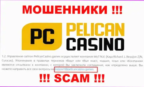 Ни за что не нужно писать сообщение на электронную почту интернет-мошенников PelicanCasino - лишат денег моментально