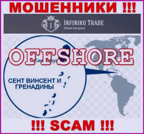 InfinikoTrade Com - это internet-мошенники, их место регистрации на территории Saint Vincent and the Grenadines