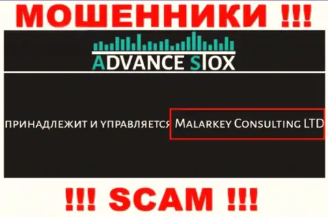 Advance Stox принадлежит конторе - Malarkey Consulting LTD 