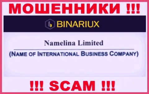 Binariux Net - это интернет аферисты, а руководит ими Namelina Limited