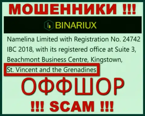 Намелина Лтд - это МОШЕННИКИ, которые юридически зарегистрированы на территории - Saint Vincent and the Grenadines