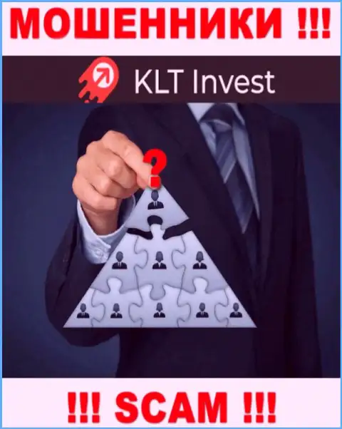 Нет ни малейшей возможности выяснить, кто является непосредственным руководством компании КЛТ Инвест - это явно мошенники