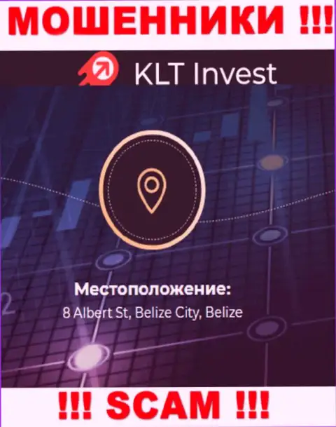 Невозможно забрать обратно денежные активы у конторы KLTInvest Com - они отсиживаются в офшоре по адресу - 8 Albert St, Belize City, Belize