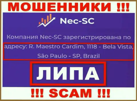 Где именно зарегистрирована компания NEC-SC Com непонятно, инфа на информационном ресурсе липа