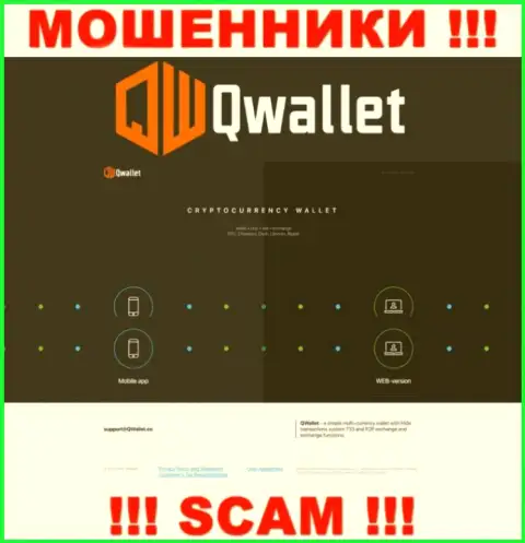 Веб-портал противоправно действующей конторы Q Wallet - QWallet Co