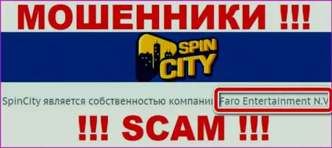 Данные о юридическом лице Casino-SpincCity Com - это контора Фаро Энтертайнмент Н.В.