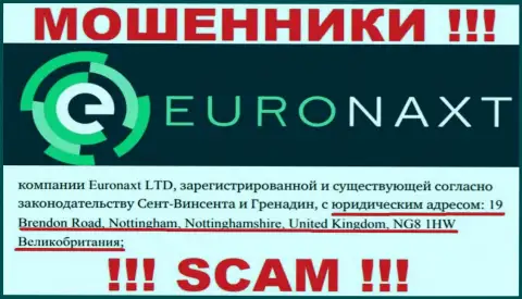 Адрес организации EuroNaxt Com у нее на интернет-ресурсе ненастоящий - это ОДНОЗНАЧНО МОШЕННИКИ !!!