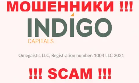 Номер регистрации еще одной противоправно действующей организации ИндигоКапиталс - 1004 LLC 2021