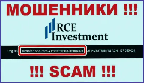 RCE Investment интернет мошенники и их регулятор: ASIC тоже