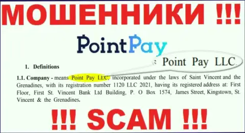 Point Pay LLC - это компания, которая руководит ворюгами PointPay Io