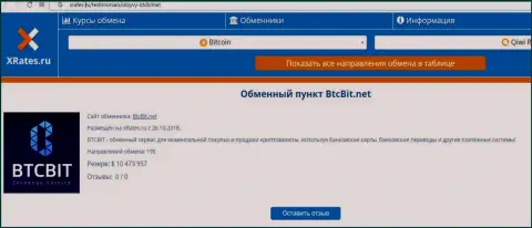 Информационный материал об обменном online пункте БТКБит Нет на веб-ресурсе хрейтес ру