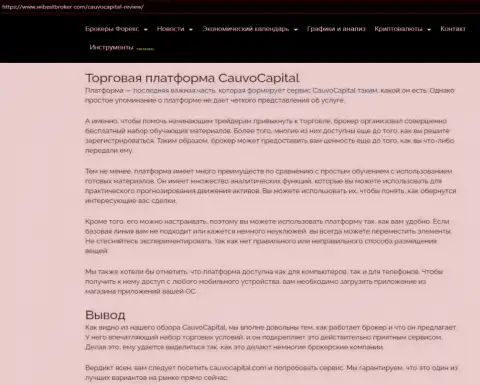 О дилинговой компании Cauvo Capital на информационном ресурсе ВайбестБрокер Ком