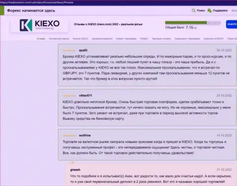 Информация об услугах посредника брокерской компании Киексо Ком, представленная на web-сервисе tradersunion com
