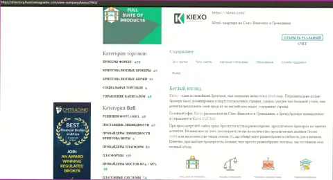 Обзор условий для торгов брокерской компании Киехо ЛЛК предоставлен в обзорной статье и на интернет-сервисе Directory FinanceMagnates Com